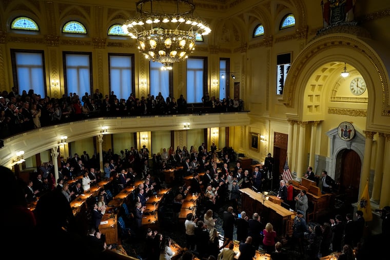 Former New Jersey Gov. Phil Murphy delivers his State of the State address to a joint session of the Legislature at the statehouse, in Trenton, on Jan. 9, 2024. Murphy signed a law that year that implemented pay raises for legislators and the governor for this year.