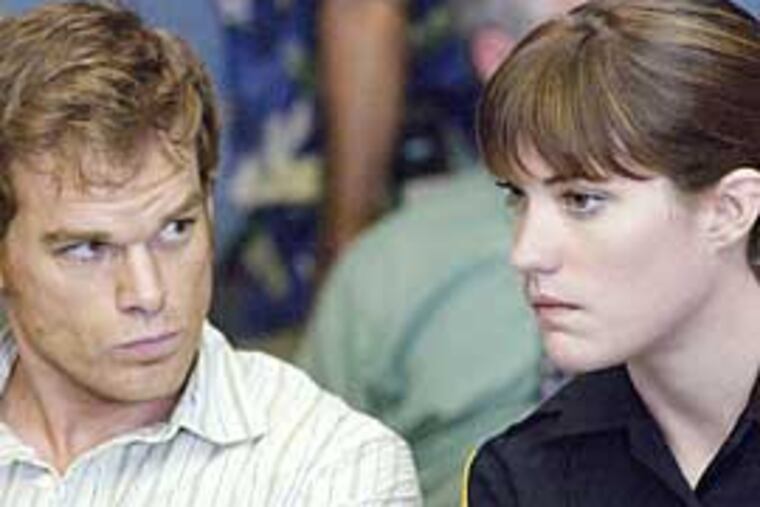 From Showtime to CBS: Michael C. Hall is “Dexter” and Jennifer Carpenter his sister.