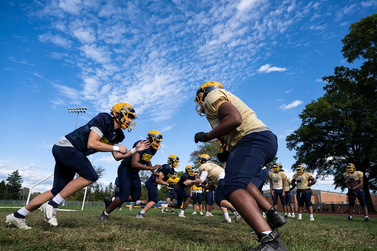 Cheltenham High's football season has been cancelled amid a deepening hazing investigation, officials said. The team practices in this 2024 file photo.