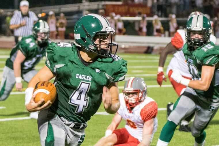 Bishop Shanahan quarterback Dan DiBeneditto runs the ball in last Friday’s 28-10 win over West Chester East.