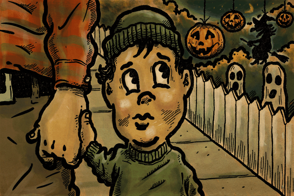 My neighbor’s gory Halloween decorations are terrifying my toddler