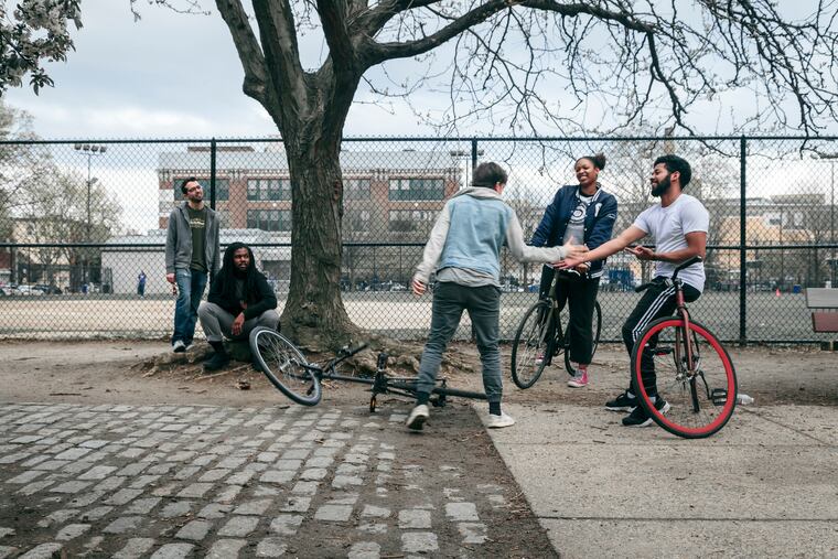 The cast of "Red Bike," through June 24 at the Simpatico Theatre Company.