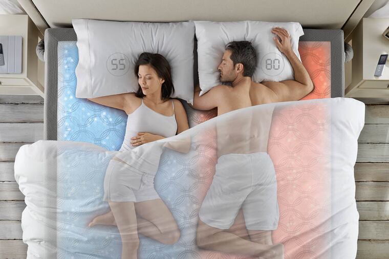 Dual Temp Photoshoot, Feb 2013, Studio 1414
Sleeping side by side, your spouse can warm while you chill out, thanks to the user-adjustable "active air technology" of a DualTemp layer. And now, even better than before.