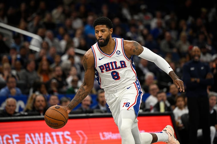Sixers forward Paul George suffered a left knee bone bruise for the second time this season. He will be reevaluated on Monday.