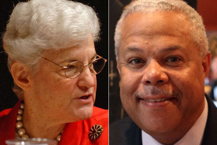 Former District Attorney Lynne Abraham (left) and state Sen. Anthony Hardy Williams. Both announced they are running for mayor of Philadelphia.