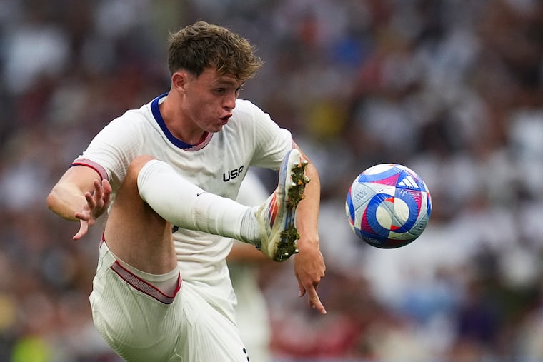 Jack McGlynn playing for the U.S. men's under-23 team at last summer's Olympics.