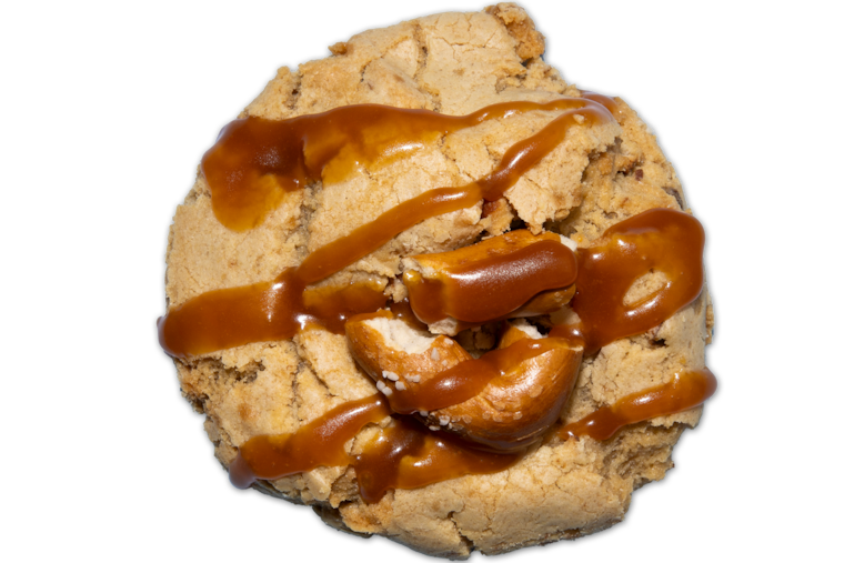 A Taylor Chip salted caramel pretzel cookie. Food styling by Brett Kurzweil