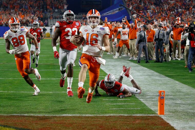 Clemson quarterback Trevor Lawrence has an NFL arm, but he surprised Ohio State in the semifinals by ripping off a 67-yard touchdown run.