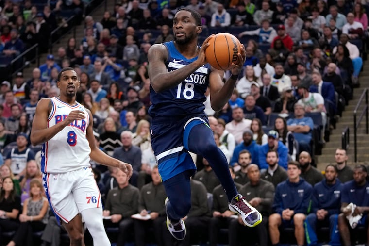 Former Sixers guard Shake Milton (18) is thankful for a fresh start now with the Minnesota Timberwolves.