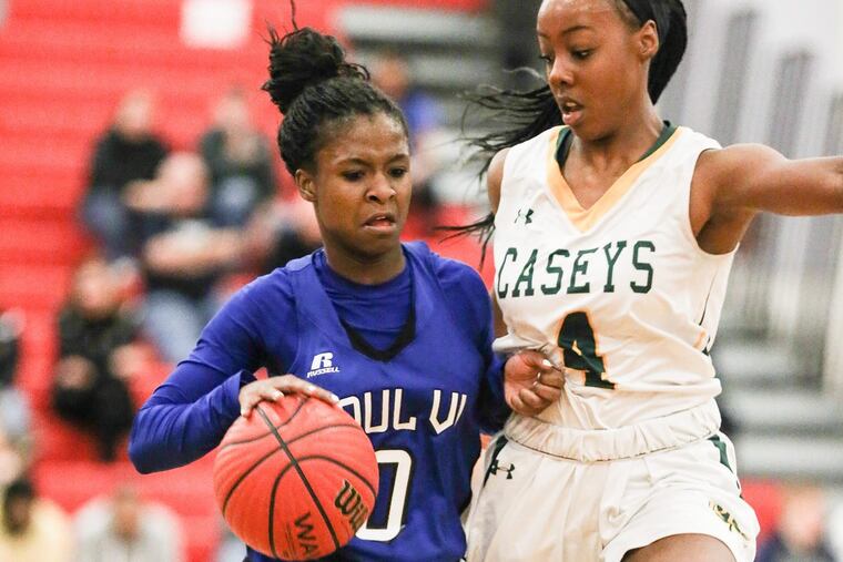 Paul VI’s Naomi Shorts (left), shown last season, led her team to victory on Saturday.