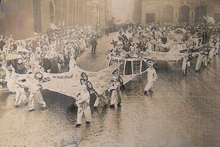 The S.D. Wheeler Fancy Club Captain Cape during a Mummers parade from the early 1900s. Back then the parade started in South Philly and ended at City Hall.