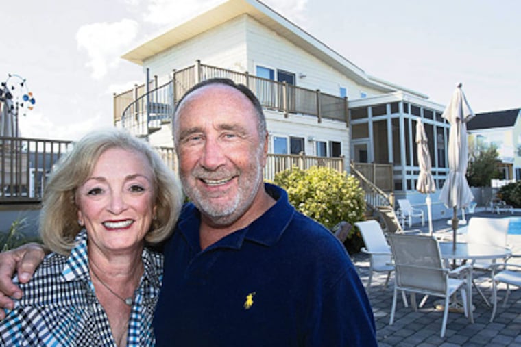 Phyllis and Stephen Lishnoff in front of their LBI home. (Akira Suwa / Staff Photographer)
