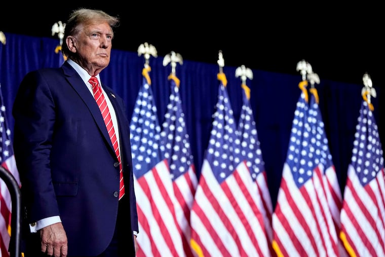 Republican presidential candidate former President Donald Trump speaks at a campaign rally last week in Rome Ga.