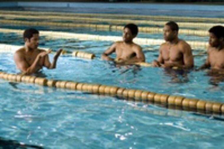 Terrence Howard plays Philadelphia swim coach Jim Ellis , with (from left) Alphonso McAuley, Kevin Phillips, Nate Parker, Brandon Fobbs and Evan Ross. But "Pride" drains the pool of every last damp sports-inspirational cliche.