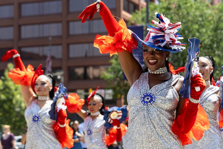 Students from Dance4Life School of the Arts in Delaware perform during the Red, White, & Blue To-Do Pomp & Parade on Thursday, July 2, 2026, in Philadelphia.