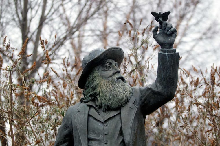 A statue of Walt Whitman presides over the Camden Children's Garden.