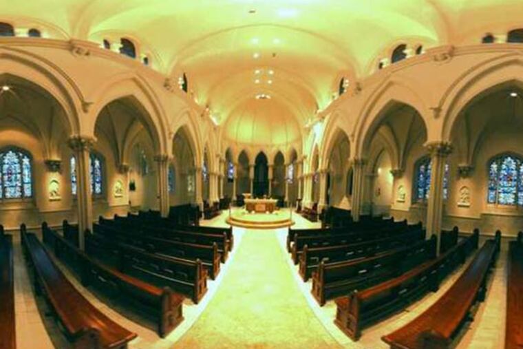 A still frame from a video by Dr. Frank Klassner of the interior of Villanova Chapel filmed with the Point Grey Research Ladybug camera on December 11, 2013. ( PHOTO BY Dr. Frank Klassner )