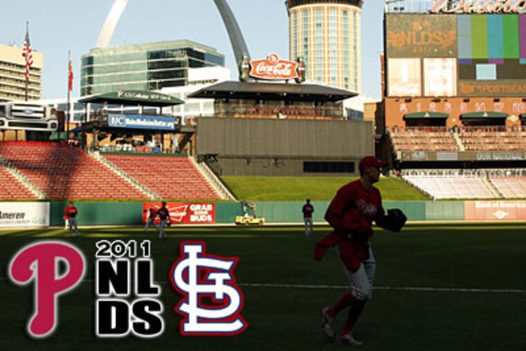 The late-afternoon shadows at Busch Stadium will once again hamper batters in Game 4. (Yong Kim / Staff Photographer)