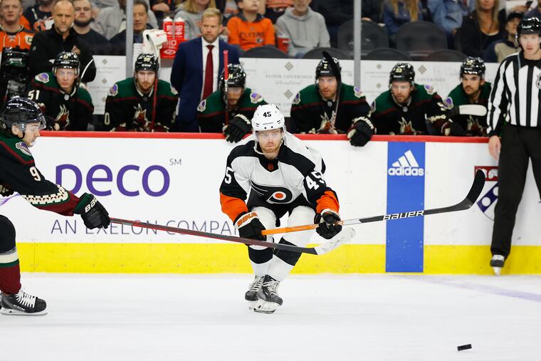 The Flyers have a winning record in games Cam York (45) has played in this season.