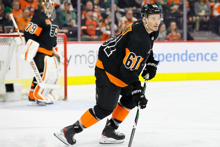 Flyers defenseman Justin Braun during a game on March 17.