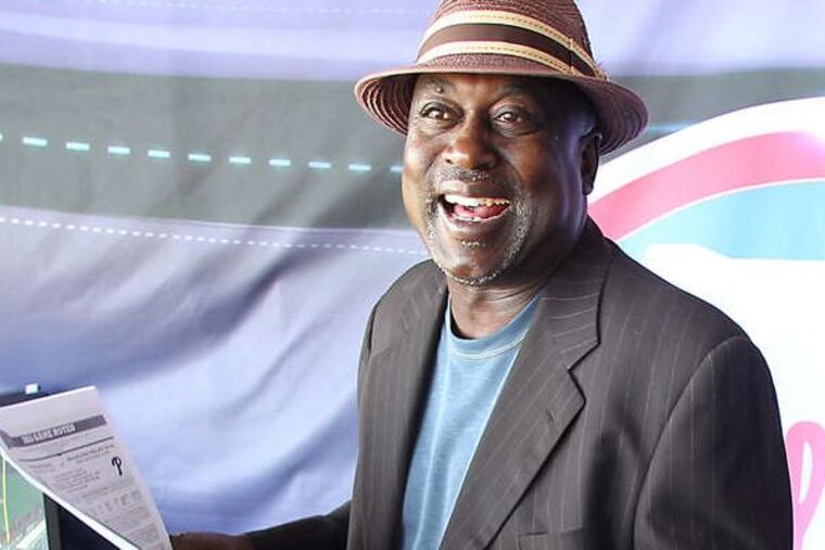 Phillies broadcasts color analyst Gary "Sarge" Matthews in the television booth at Citizens Bank Park on Sunday, June 23, 2013. ( Yong Kim / Staff Photographer )