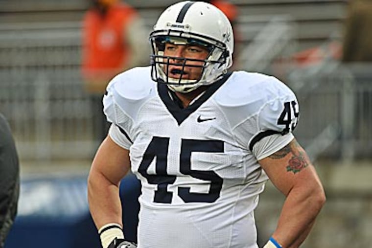 P.J. Byers, a senior fullback at Penn State, is an active-duty member of the Navy. (Photo courtesy Penn State Athletic Communications)