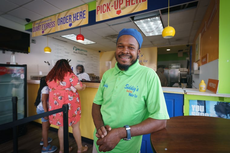 Siddiq Moore shown here at Siddiq's Water Ice in Philadelphia, on June 28, 2021, in Philadelphia