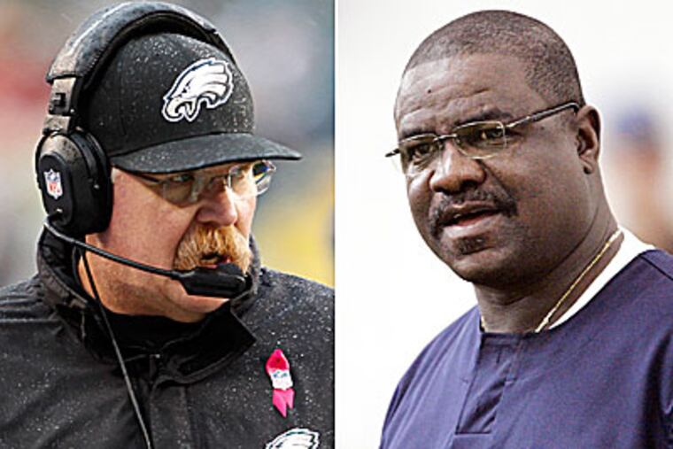 Andy Reid took over the Eagles head coaching job from Ray Rhodes in 1999. (Staff and AP Photos)