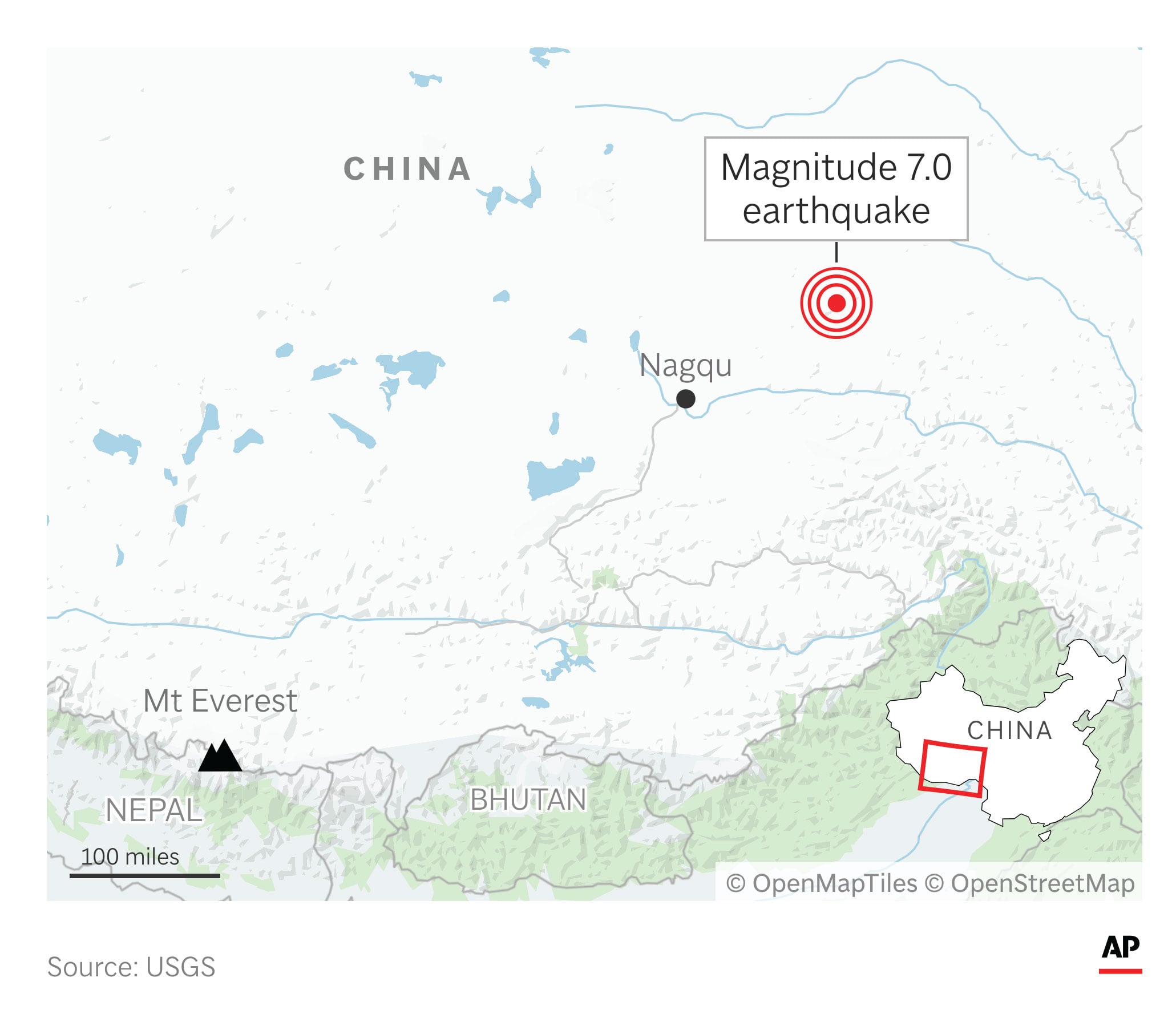 Powerful earthquake in China’s Tibet collapses hundreds of homes and kills at least 16 people