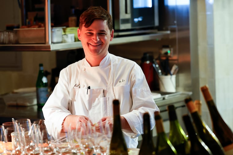 Provenance chef-owner Nicholas Bazik greets guest in the Headhouse Square restaurant on Thursday, October 17, 2024.