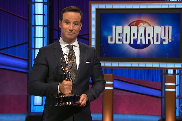 In this video image provided by NATAS and the Daytime Emmys, executive producer Mike Richards accepts the award for outstanding game show for "Jeopardy!" during the 48th Daytime Emmy Awards on Friday, June 25, 2021.