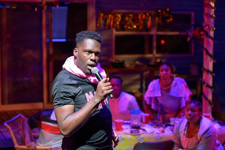 "Fat Ham" cast members (from left) Brenson Thomas, Brandon J. Pierce, Zuhairah McGill, and Jessica Johnson.