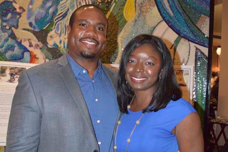 Shomari and Tina Smith at the annual Philadelphia Chapter of the Buoniconti Fund "Raise a Glass for a Cure" gala held at Vie in Philadelphia. (For the Inquirer/Maggie Henry Corcoran)