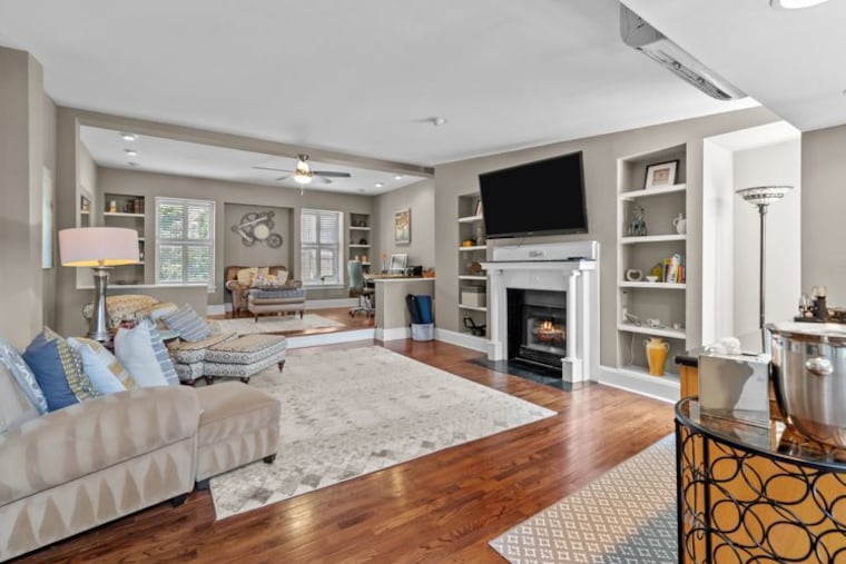 The living room of the Philadelphia condo.