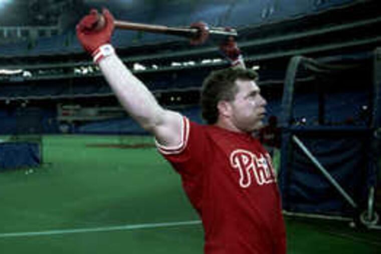 Lenny Dykstra was confronted about steroids when he reported to spring training in '93 by former GM Lee Thomas. Dykstra, the catalyst of the last Phillies team to reach the World Series, denied using them.