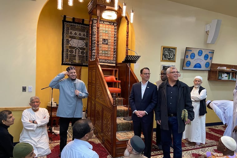 Democratic gubernatorial candidate Josh Shapiro (middle, right) joining Muslim community members during Ramadan in April.