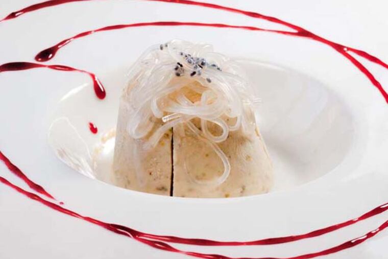 Kulfi Falooda, pistachio ice cream, basil seed and rose syrup as served at Tiffin Bistro, 1100 Federal St. Philadelphia. Photos taken September 6, 2013. ( DAVID M WARREN / Staff Photographer )