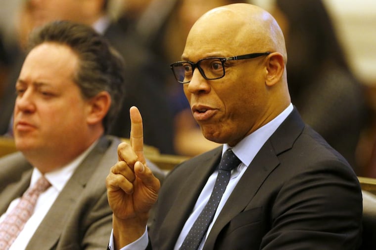 Philadelphia School District Superintendent William Hite, and CFO Uri Monson. Monson says city investments will result in a five-year plan that projects no deficits for the first time in years.