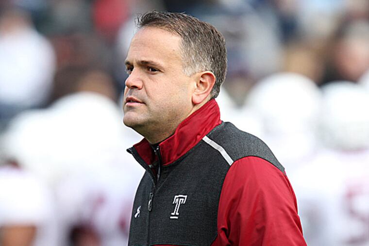 Temple head coach Matt Rhule. (Matthew O'Haren/USA Today Sports)
