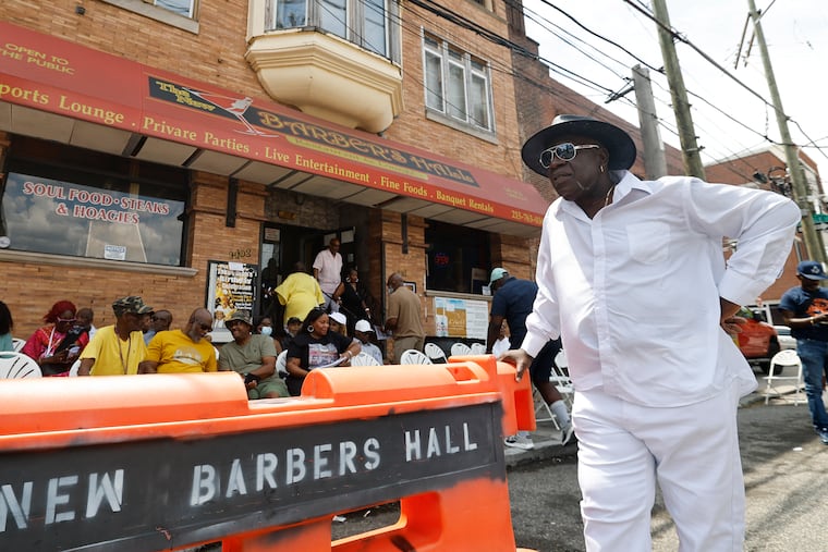Musician Arthur Green attends the New Barber's Hall community legacy celebration, a daylong gathering of music, history, and community in North Philadelphia on Saturday. Green played for the house band.