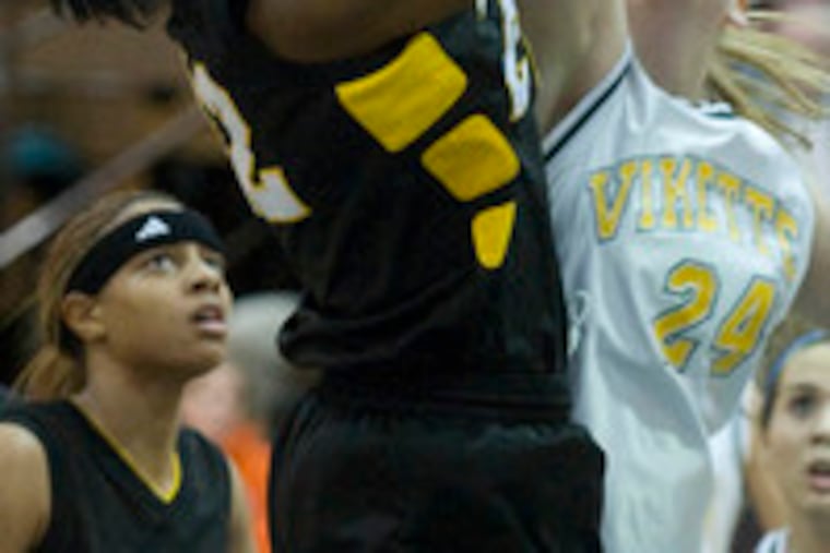 Engineering and Science's Keisha Hampton put on a show, scoring 40 points and pulling down 13 rebounds in the rout.