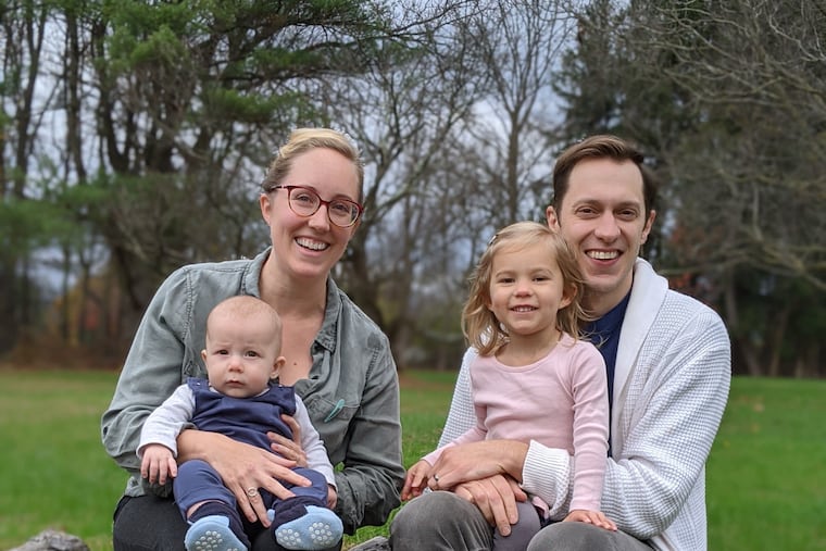 Hilary and Evan Cantiello with children Luca, left, and Elinor.