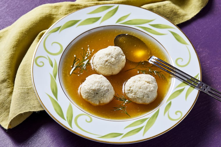 From a Washington Post recipe for not-quite matzo ball soup, offering a gluten-free version of matzo — one of a few compromises families might make to keep the peace at Passover this season.