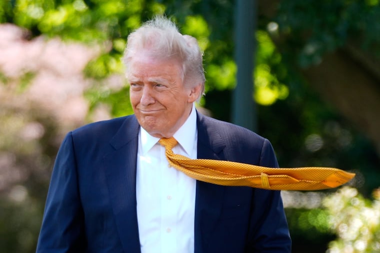 President Donald Trump leaves the White House for travel to Beijing on May 12.