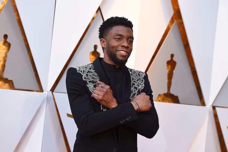 Chadwick Boseman arrives at the Oscars at the Dolby Theatre in Los Angeles in March 2018. The "Black Panther" star died after a four-year battle with colon cancer that the 43-year-old groundbreaking actor kept private.