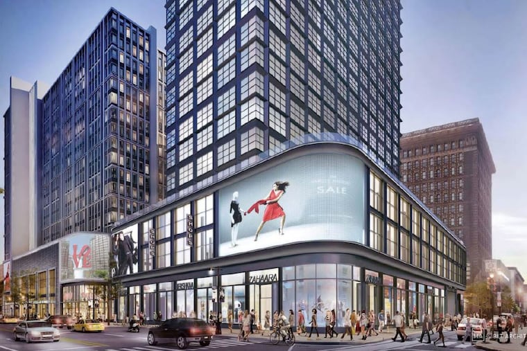 This is how the second tower would appear, atop a two-story retail podium now rising at 1199 Ludlow St.