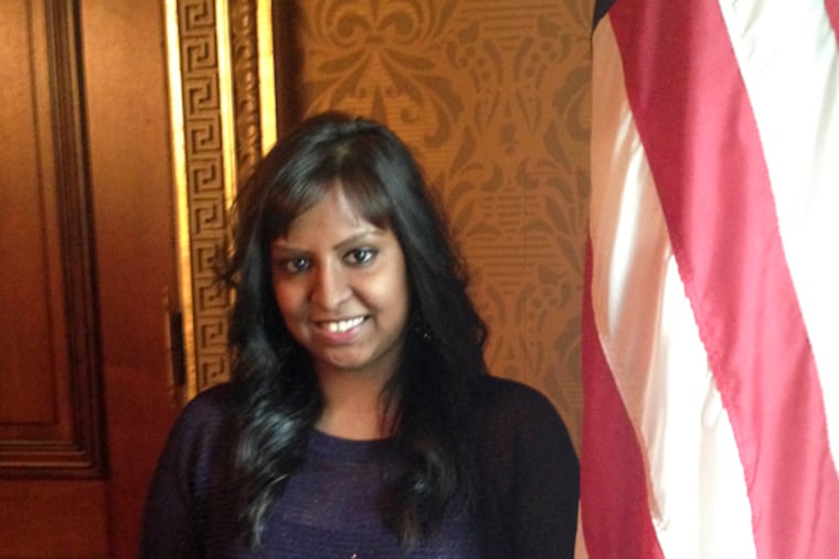 Salima Mostafa, who just graduated from Rutgers-Camden, is currently in Washington, D.C. as a White House intern.