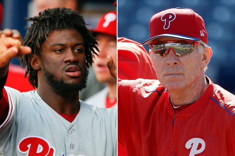 Phillies centerfielder Odúbel Herrera (left) hasn’t impressed Hall of Famer Mike Schmidt.