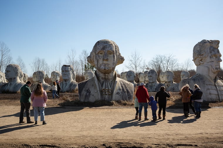 The busts were originally the centerpieces of a $10 million park that in 2010 went bankrupt after six years.