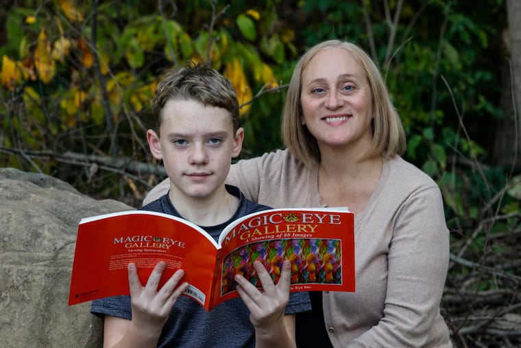 Nathan Koenig and his mother, Laura. When Nathan started school, he struggled with reading, and was told he had a learning disability. It took years before his family discovered the root issue: He had a problem with his eyes. Once that was addressed, his reading dramatically improved, and he has now caught up with his peers.